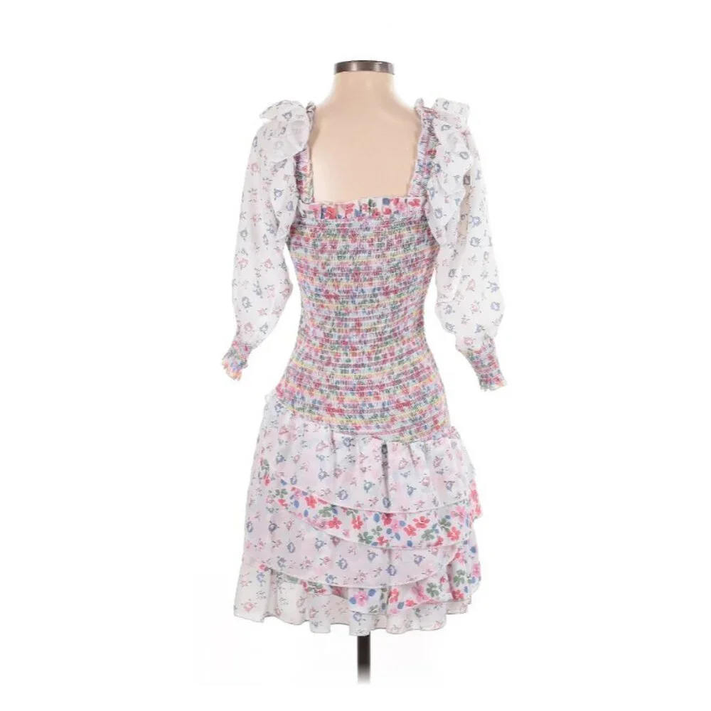 70°F/21°C Women's Puffy Sleeve Princess Tulle Mini Dress Size S Coquette Floral